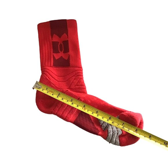 Under Armour Red Crew Socks Athletic Performance Compression Fit Size OS - Picture 4 of 5